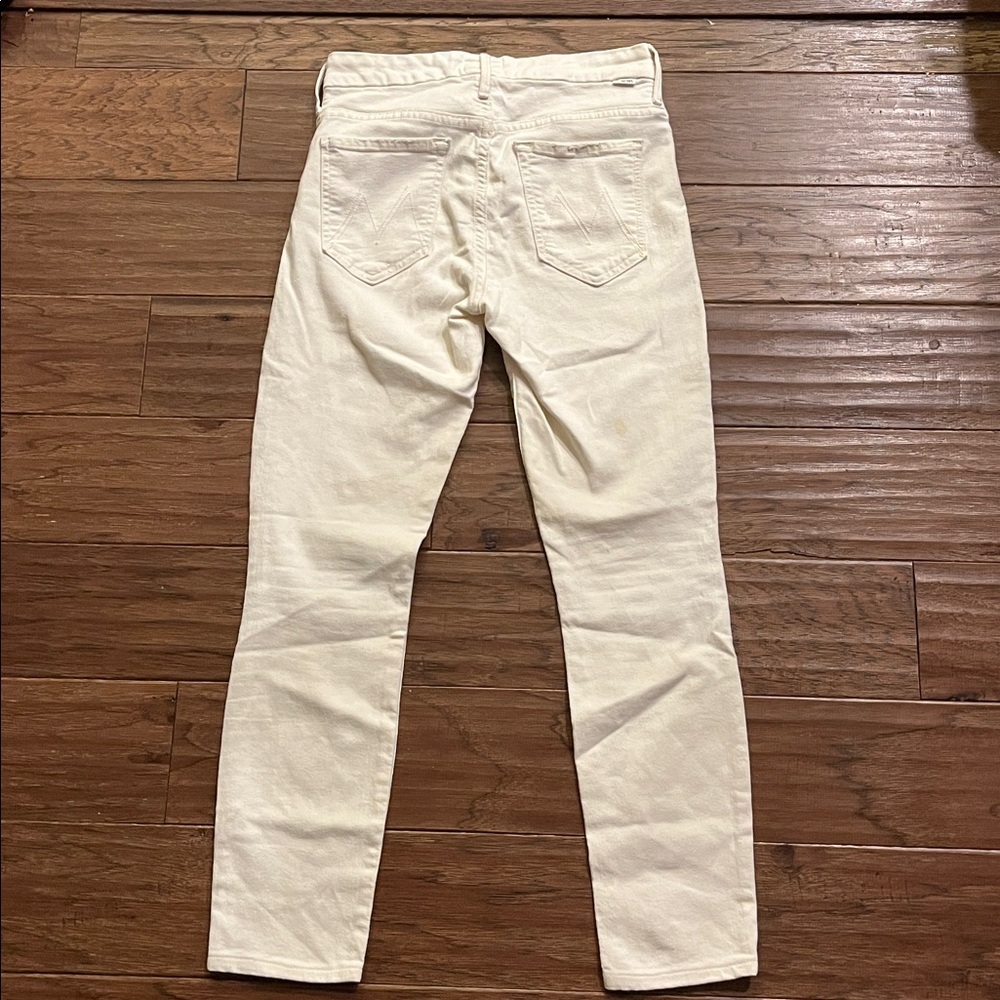 MOTHER Pixie Rainbow Button Jeans in White Size 26 - Picture 9 of 9